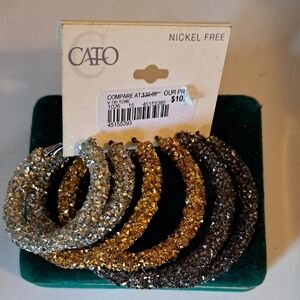 Cato Glittering Multi-Color Hoop Earrings